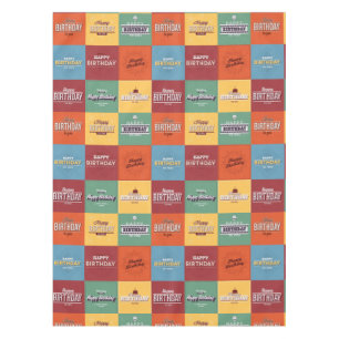 Happy Birthday To You Pattern Tablecloth