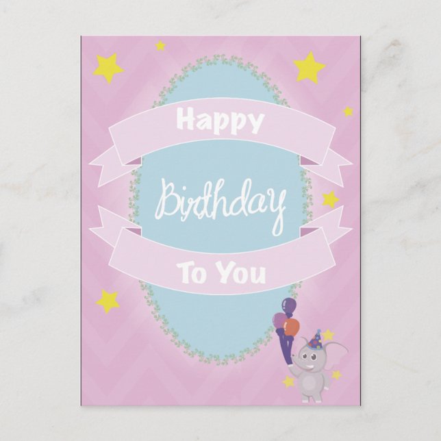 Happy Birthday To You Postal Card (Front)