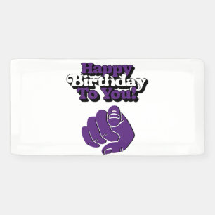 Happy Birthday To You Purple 2x1 Vinyl Banner