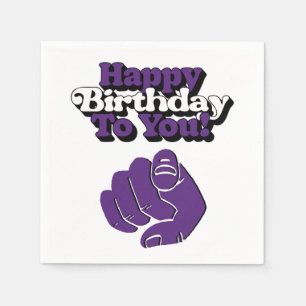 Happy Birthday To You Purple 3 Ply Napkins