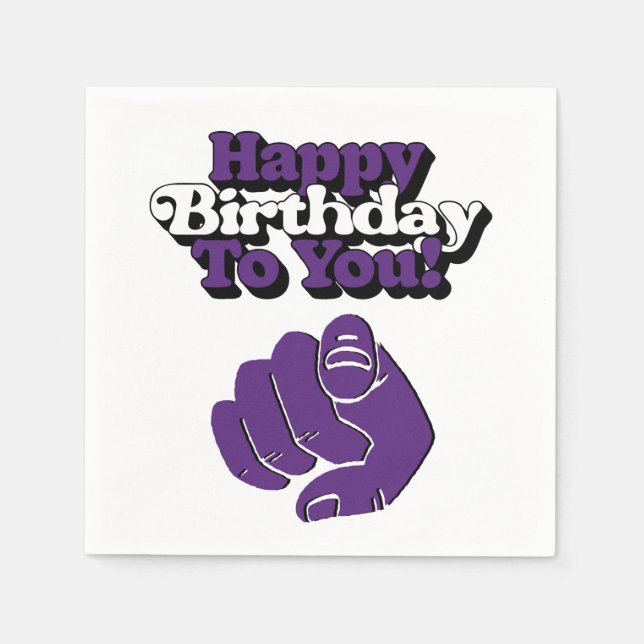 Happy Birthday To You Purple 3 Ply Napkins (Front)
