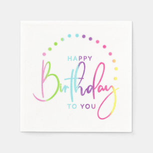 Happy Birthday To You Rainbow Colours Napkin
