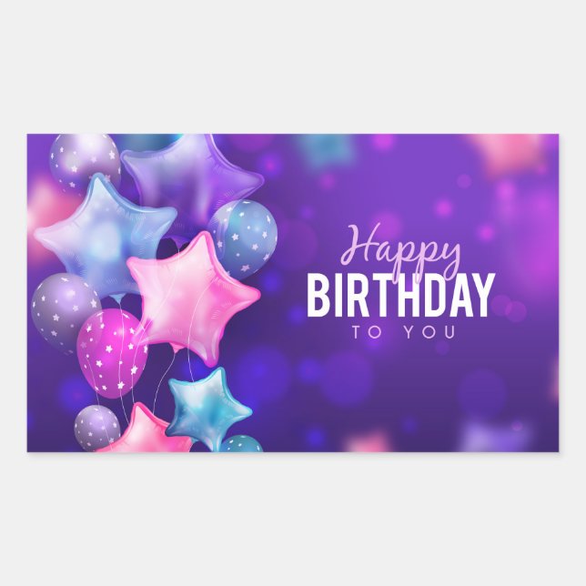 Happy Birthday to You Rectangular Sticker (Front)