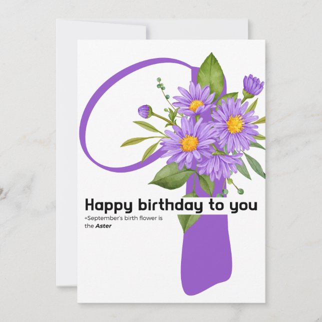 happy birthday to you : September birth flower Ast Holiday Card (Front)