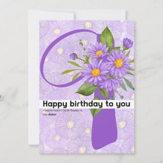 happy birthday to you : September birth flower Ast Holiday Card