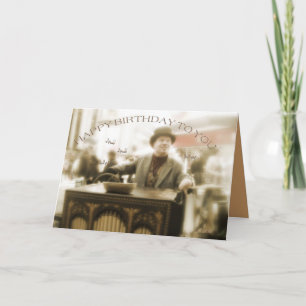 happy birthday to you street organ player card