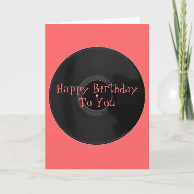 Happy Birthday to You Vinyl Record Birthday Card (Front)
