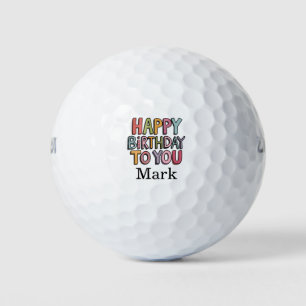 Happy Birthday to You with golfer name Golf Balls