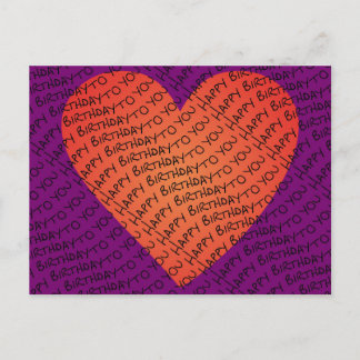 Happy birthday to you with heart postcard