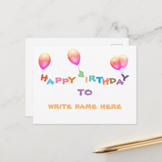 Happy birthday to your loved one postcard (Front/Back In Situ)