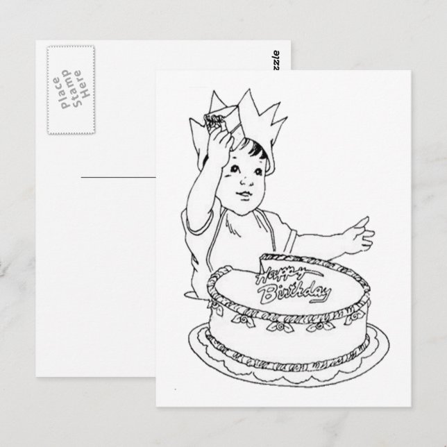 Happy Birthday Toddler Postcard (Front/Back)