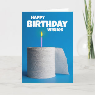 Happy Birthday Toilet Paper Cake Coronavirus Humou Holiday Card