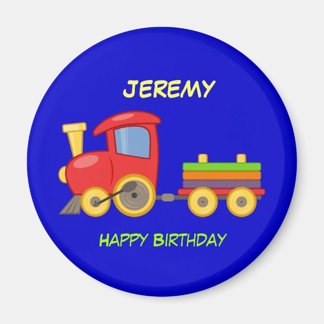 Happy Birthday, Toy Train, template Magnet (Front)