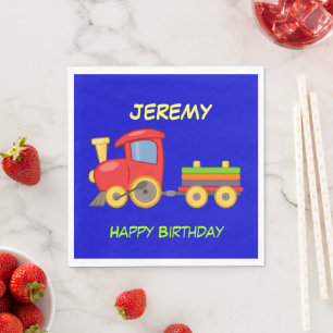 Happy Birthday, Toy Train, template Napkin