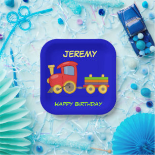 Happy Birthday, Toy Train, template Paper Plate