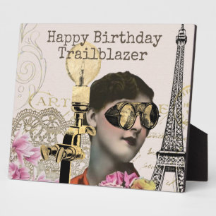 Happy Birthday Trailblazer Steampunk Vintage  Plaque