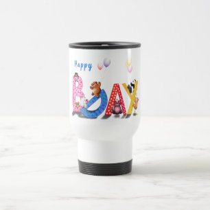 Happy Birthday Travel Mug Baby Bears Party