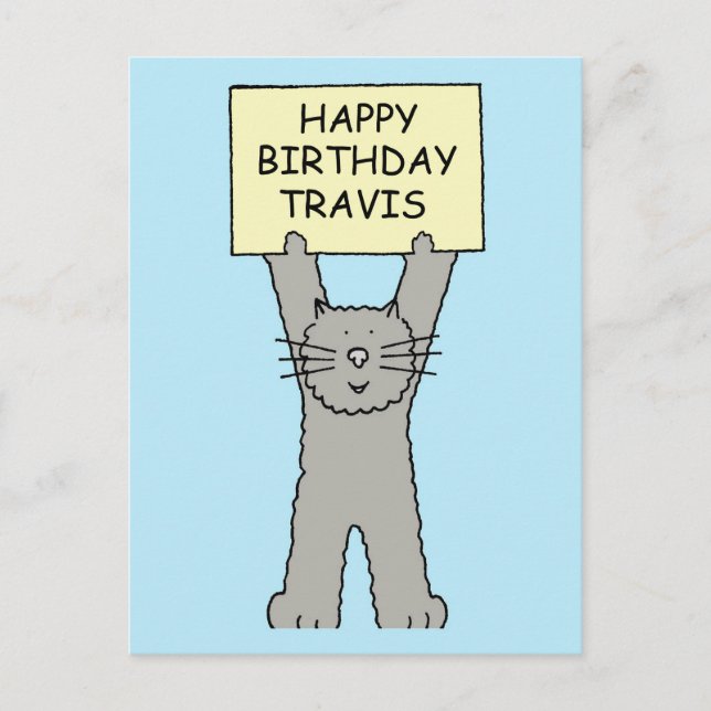 Happy Birthday Travis Postcard (Front)