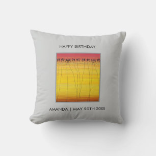 Happy Birthday, Tropical Summer Cushion
