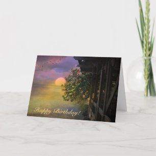 Happy Birthday Tropical Sunset Card