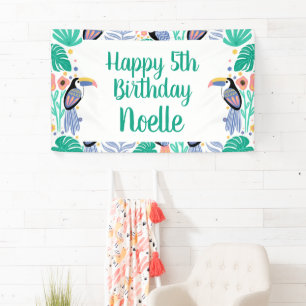 Happy Birthday! Tropical Toucan Bird Banner