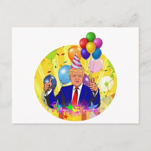 happy birthday trump postcard