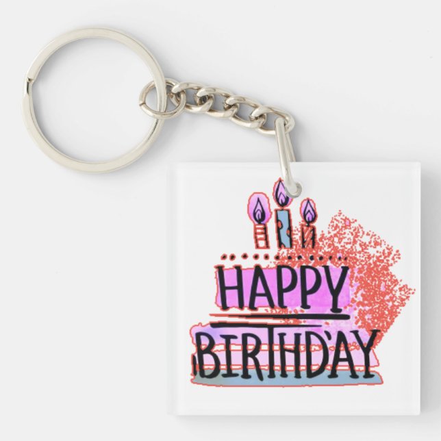 Happy Birthday tshirt  Key Ring (Front)