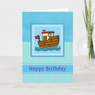 Happy Birthday Tug Boat Card