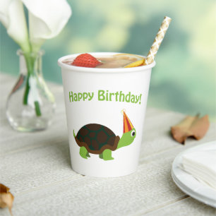 Happy Birthday Turtle Paper Cup