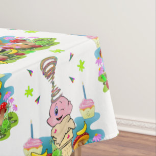 Happy Birthday Twin Tablecloth Confetti Cupcake 