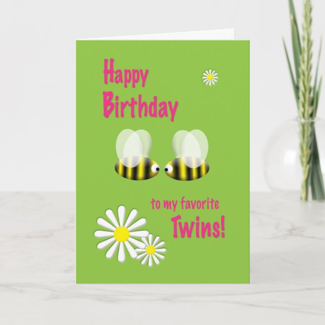 Happy Birthday Twins Card (Front)