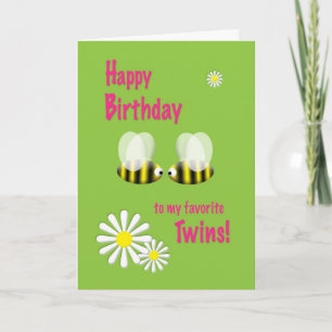 Happy Birthday Twins Card