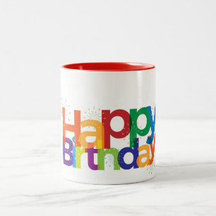 Happy Birthday Two-Tone Coffee Mug