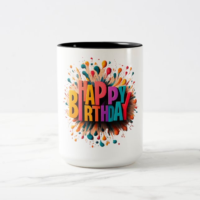 HAPPY BIRTHDAY Two-toned mug (Center)