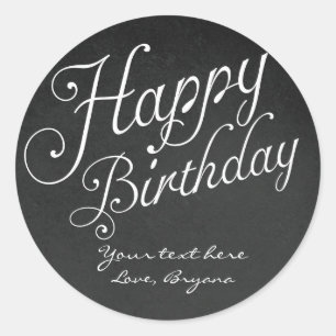 HAPPY BIRTHDAY type Chalkboard Chalk Stickers
