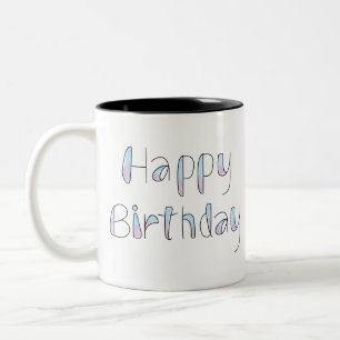 Happy birthday typography design element Two-Tone coffee mug