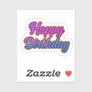 Happy Birthday Typography Design in Pink, Purple a