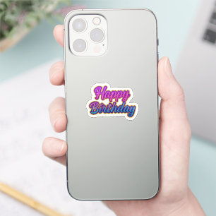 Happy Birthday Typography Design in Pink, Purple a