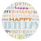 Happy Birthday Typography Round Stickers (Small)
