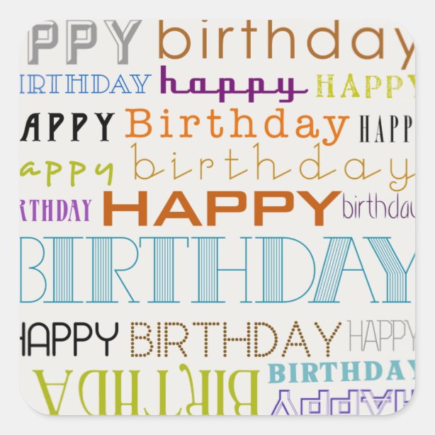 Happy Birthday Stickers & Labels Zazzle UK