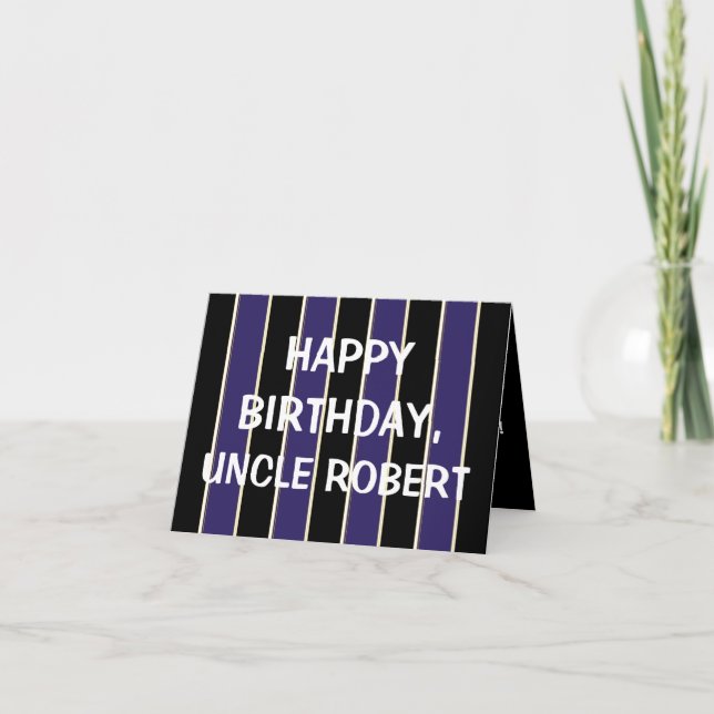 Happy Birthday Uncle BP Stripes Card (Front)