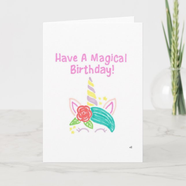Happy Birthday Unicorn 1 Card (Front)