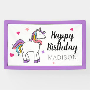 Happy Birthday Unicorn Banner