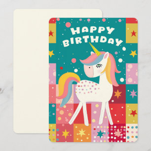 Happy Birthday Unicorn Holiday Card