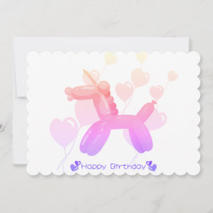 Happy Birthday! Unicorn in pastel gradient colors. Card