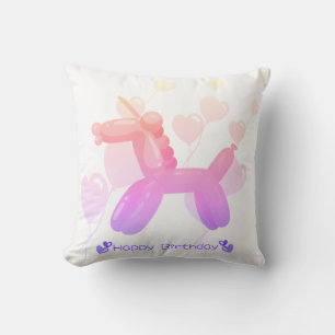 Happy Birthday! Unicorn in pastel gradient colors Cushion