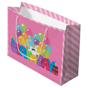 Happy Birthday unicorn large gift bag girls