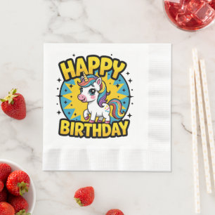Happy Birthday Unicorn Napkin