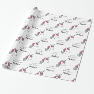 Happy Birthday   Unicorn Wrapping Paper