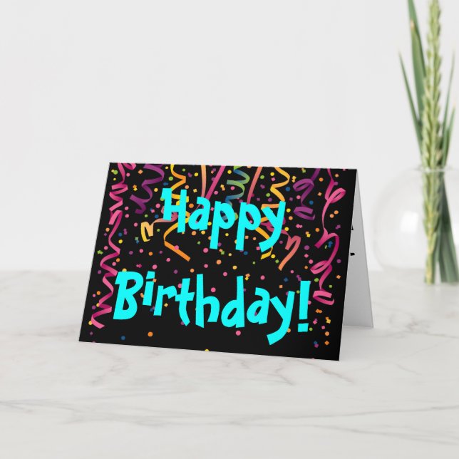 Happy Birthday Unisex Super Confetti Card (Front)